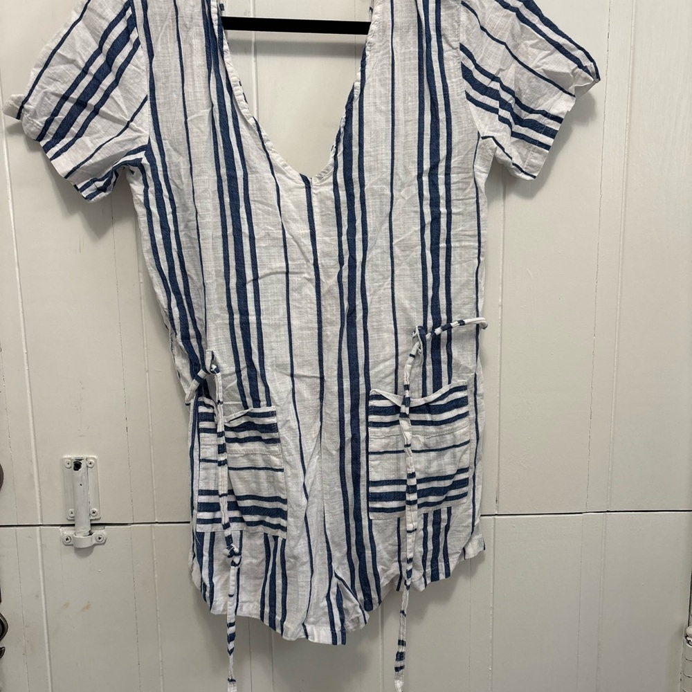 Salt and Jade Striped Blue and White Women's Romper